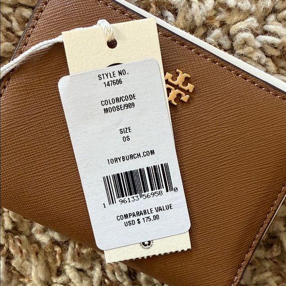 NWT , tory burch Emerson mini wallet brown - Picture 9 of 10
